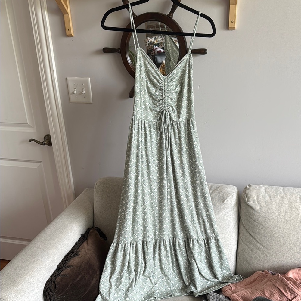 Green Floral Maxi Dress
